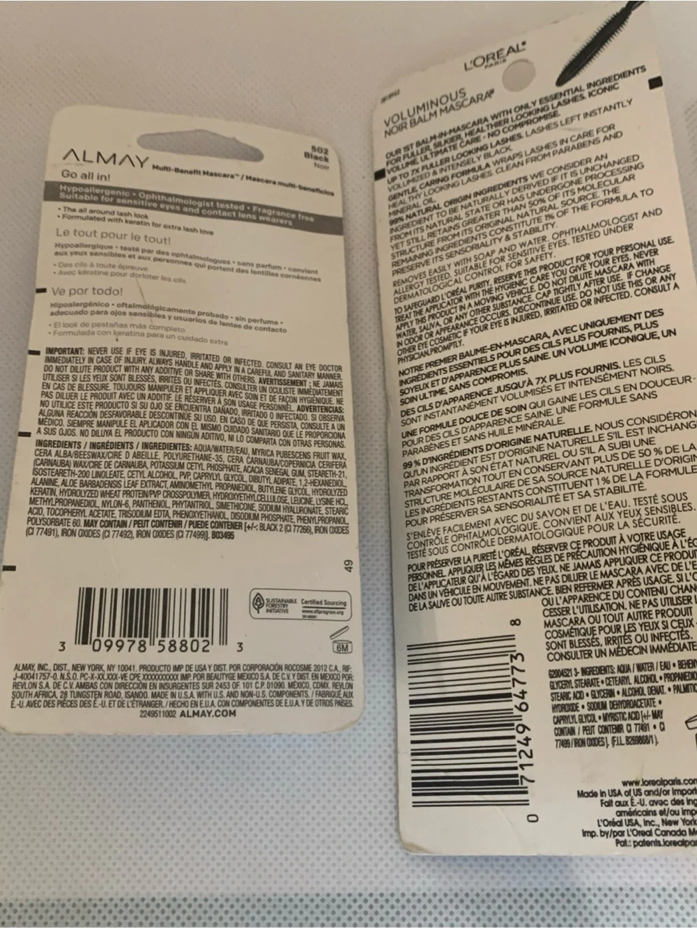 Almay & L'Oreal Mascara Duo - Black NIB